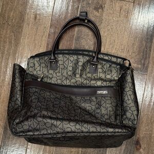 Calvin Klein Monogram Black and Brown Briefcase